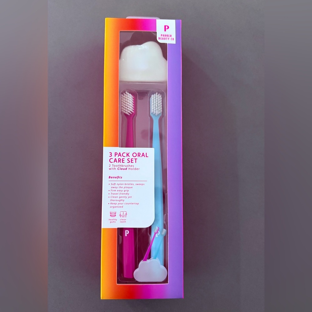 Parker Beauty Co toothbrush ceramic cloud holder gift set oral hygiene